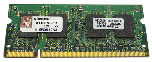 Memoria Kingston KTT667D2/512 DDR2 Pc2-5300 667MHz 512MB SODIMM Toshiba PA3511U-1M1G